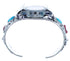 Navajo Flower Design Turquoise and Coral Sterling Silver Cuff Watch CB118258